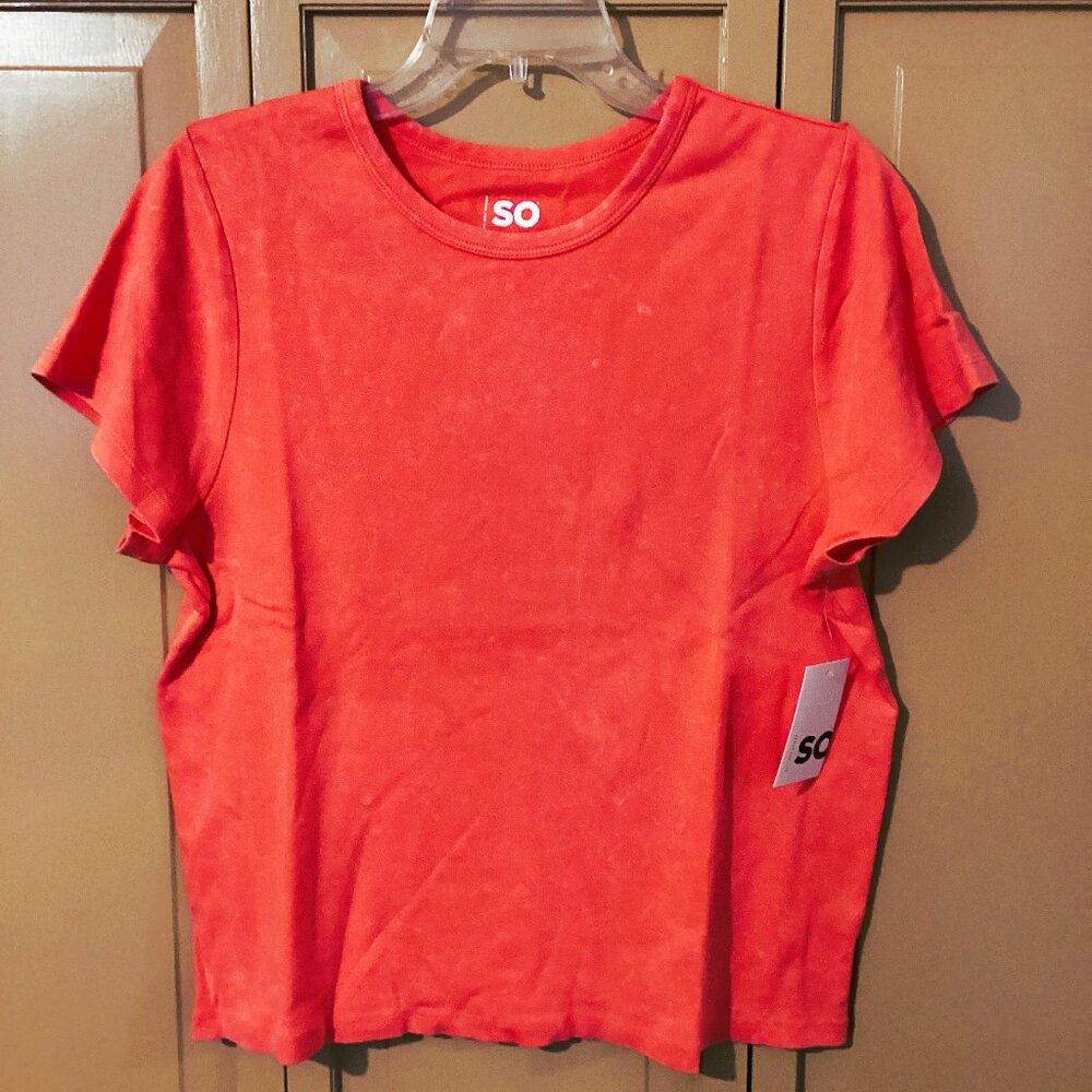 Kohl's SO Juniors Island Melon Short Sleeve Top. Size 2X